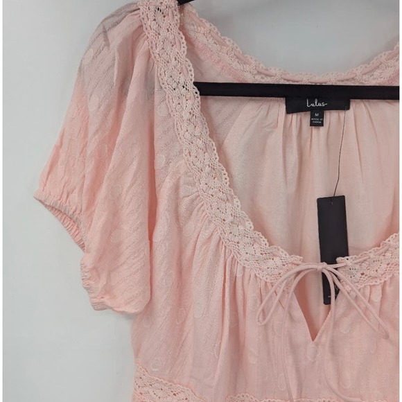 Lulu's Light Pink Boho Babydoll Dress Size M * Perfect for Summer Days WD22 - Picture 2 of 9